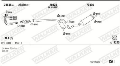 SISTEM DE ESAPAMENT WALKER RE19036