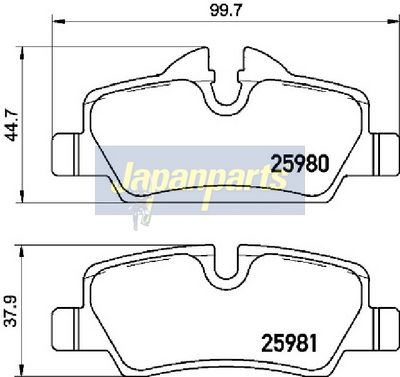 BREMSBELAGSATZ SCHEIBENBREMSE JAPANPARTS PP0118AF 1