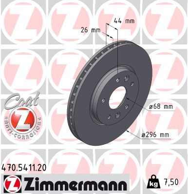 Tarcza hamulcowa ZIMMERMANN 470.5411.20