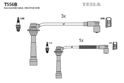 Комплект проводов зажигания TESLA T556B для MAZDA MX-3