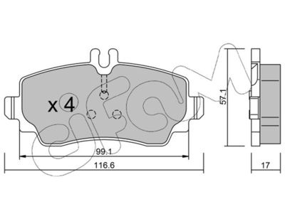 Комплект тормозных колодок, дисковый тормоз 822-310-0