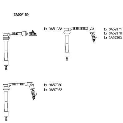 Комплект проводов зажигания BREMI 3A00/159 для KIA CARNIVAL