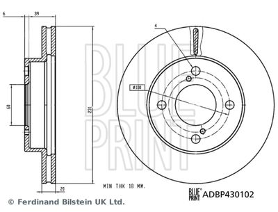 BLUE PRINT ADBP430102 Тормозные диски  для SUZUKI IGNIS (Сузуки Игнис)