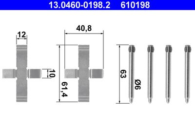 Комплектующие, колодки дискового тормоза ATE 13.0460-0198.2 для OPEL OMEGA