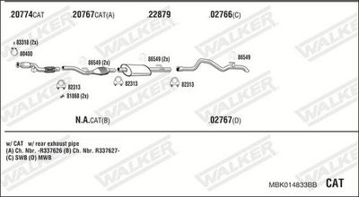 SISTEM DE ESAPAMENT WALKER MBK014833BB
