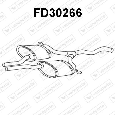 Средний глушитель выхлопных газов VENEPORTE FD30266 для FORD SCORPIO