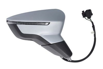Zijspiegel Rechts (elektrisch, in reliëf, met verwarming, assistent rijstrookverandering, under-coated, met indicator) past: SEAT ARONA KJ, IBIZA V 6F 06.17-