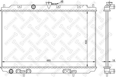 Радиатор, охлаждение двигателя STELLOX 10-26721-SX для NISSAN ALMERA