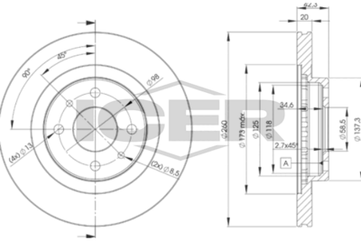 спирачен диск ICER 78BD1073-2