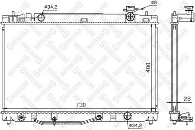 Радиатор, охлаждение двигателя STELLOX 10-26332-SX для TOYOTA CAMRY