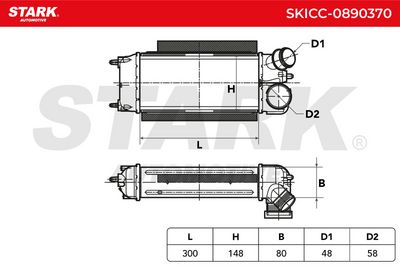 интеркулер (охладител за въздуха на турбината) STARK SKICC-0890370