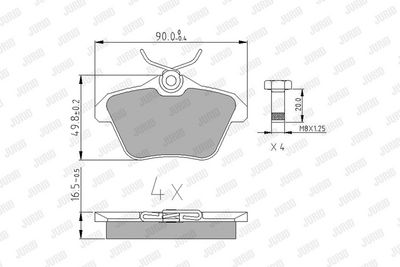 BREMSBELAGSATZ SCHEIBENBREMSE JURID 571908J 1