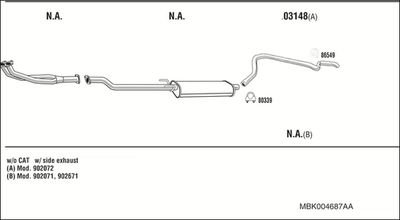 Układ wydechowy WALKER MBK004687AA