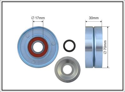 Tensioner Pulley, V-ribbed belt 500362