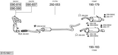 Układ wydechowy BOSAL SYS16611
