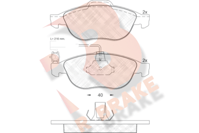 Комплект тормозных колодок, дисковый тормоз R BRAKE RB1446 для LANCIA LYBRA
