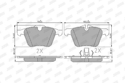Bremsekloss sett JURID 573464J for JAGUAR