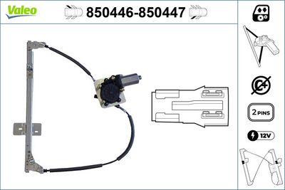 стъклоподемник VALEO 850446