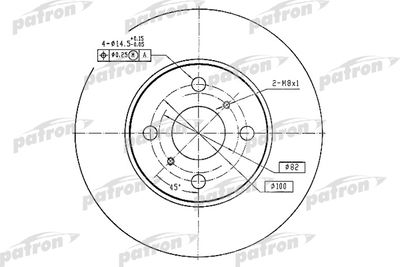 Тормозной диск PATRON PBD2658 для TOYOTA COROLLA
