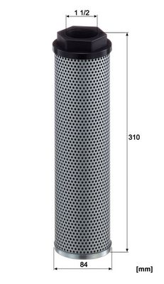 Hydraulisch filter (patroon) past: CHALLENGER MT 525B, MT 535B, MT 545B, MT 555B, MT 565B, MT 575B  JCB 528-70  JOHN DEERE 3700, 3800  SENNEBOGEN 3300, 5500, 608 MULTICRANE, 640E, 643, 653E, 683