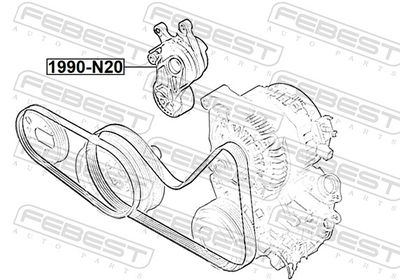 Belt Tensioner, V-ribbed belt 1990-N20