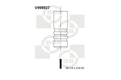 BGA V998927 Клапан выпускной  для ALFA ROMEO 166 (Альфа-ромео 166)