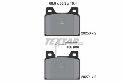 Комплект тормозных колодок, дисковый тормоз TEXTAR 2025301 для PEUGEOT 504