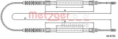 Тросик, cтояночный тормоз METZGER 10.4725 для FIAT DUCATO