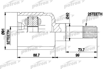 PATRON PCV9538 ШРУС  для CHRYSLER SEBRING (Крайслер Себринг)