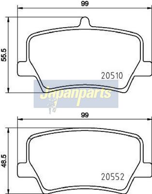 BREMSBELAGSATZ SCHEIBENBREMSE JAPANPARTS PP0322AF 1