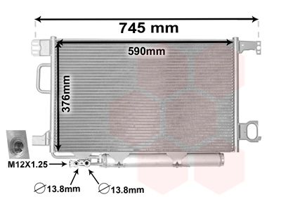 Конденсатор, кондиционер VAN WEZEL 30015360 для MERCEDES-BENZ CLK