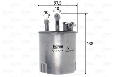 VALEO 587567 Топливный фильтр  для NISSAN CABSTAR (Ниссан Кабстар)