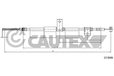 Тросик, cтояночный тормоз CAUTEX 708103 для SUZUKI SJ413