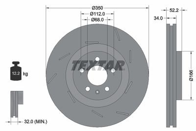 Тормозной диск TEXTAR 92319105 для PORSCHE MACAN