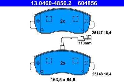 Комплект тормозных колодок, дисковый тормоз ATE 13.0460-4856.2 для NISSAN NV400