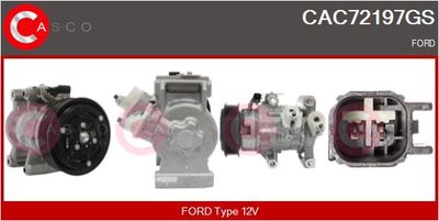 CASCO CAC72197GS Компрессор кондиционера для FORD TRANSIT COURIER B460 Автофургон / микроавтобус 1.6 TDCi CASCO CAC72197GS Компрессор кондиционера для FORD TRANSIT COURIER B460 Автофургон / микроавтобус 1.6 TDCi