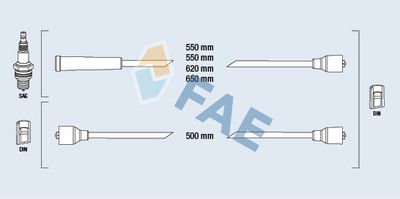 FAE Комплект проводов зажигания
