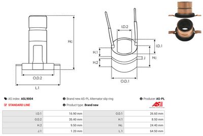 COLECTOR ALTERNATOR AS-PL ASL9004 2