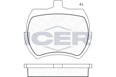 Комплект тормозных колодок, дисковый тормоз ICER 180002 для ROVER MINI-MOKE