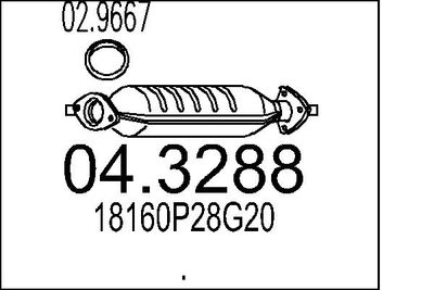 Катализатор MTS 04.3288 для HONDA CRX