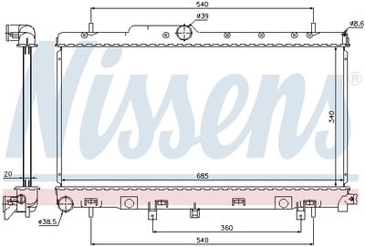 Radiator, engine cooling 64116