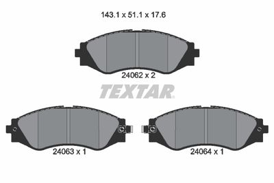 Комплект тормозных колодок, дисковый тормоз TEXTAR 2406201 для DAEWOO EVANDA