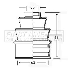 Bellow, drive shaft FIRST LINE FCB2197