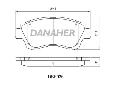 Комплект тормозных колодок, дисковый тормоз DANAHER DBP936 для TOYOTA PROGRES