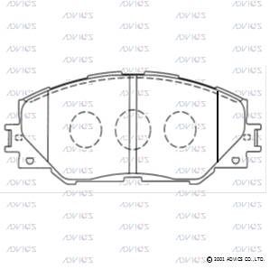 Комплект тормозных колодок, дисковый тормоз ADVICS A1N129 для PONTIAC VIBE