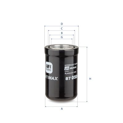 Hydraulisch filter (centrifugaal oliefilter, geschroefd) past: FENDT 9460R  CATERPILLAR 213B, 214B, 214BFT, 224B, 307B, 307C, 307D, 308C, 308D CR, 311, 311B, 311C, 311CU, 311D, 312, 312B, 312C