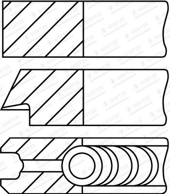 Комплект поршневых колец GOETZE ENGINE 08-453007-00 для PEUGEOT RCZ