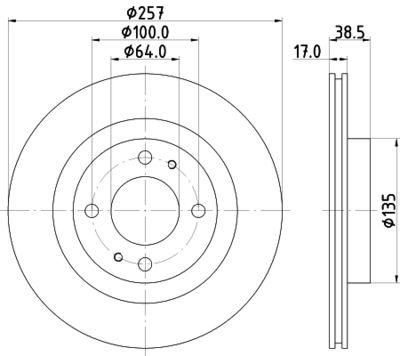 Тормозной диск HELLA PAGID 8DD 355 125-241 для CITROËN C-ZERO