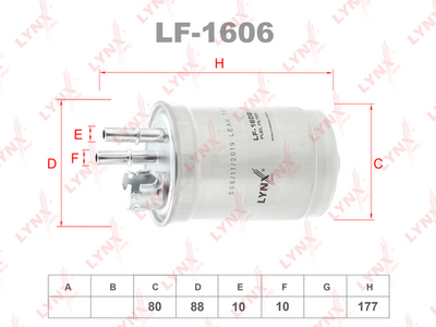 LF-1606 LYNXauto Топливный фильтр