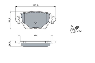 Brake Pad Set, disc brake 0 986 424 671